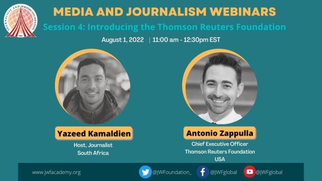 Media and Journalism Webinars Session 4: Introducing Thomson Reuters Foundation