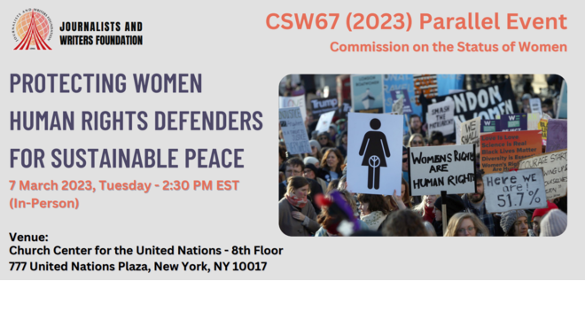 Protecting Women Human Rights Defenders for Sustainable Peace