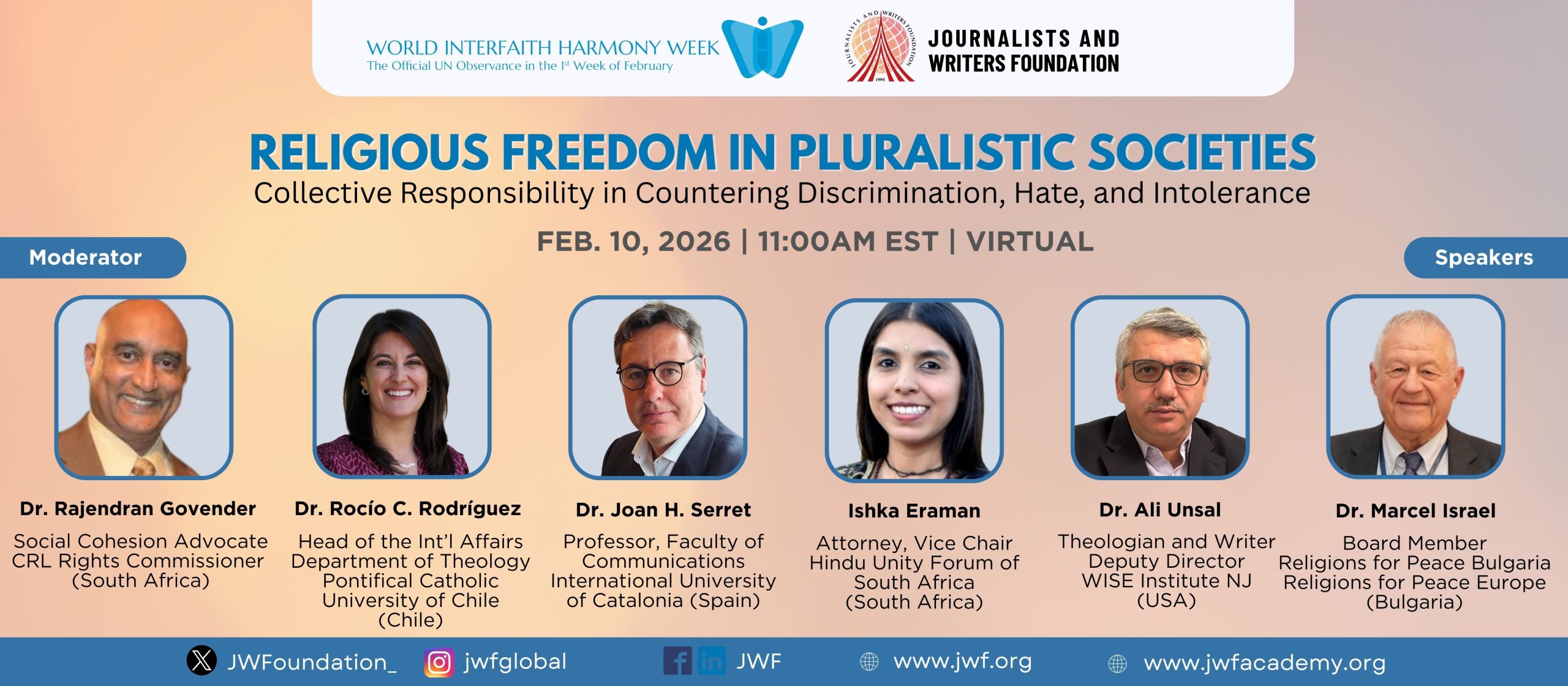 WIHW 2026 - Panel - Religious Freedom in Pluralistic Societies
